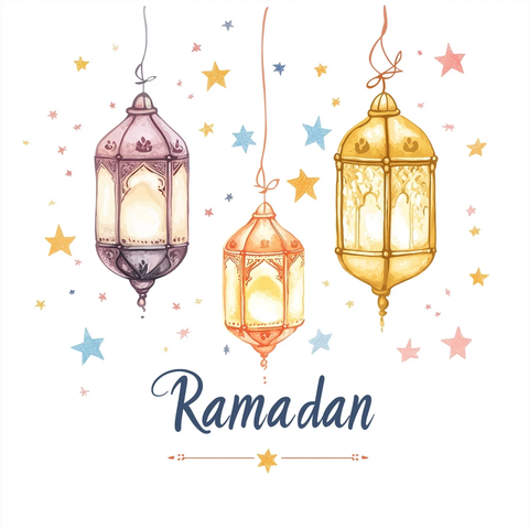 斋月灯笼星星贺卡