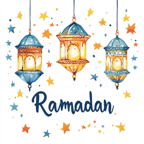 斋月灯笼星星贺卡