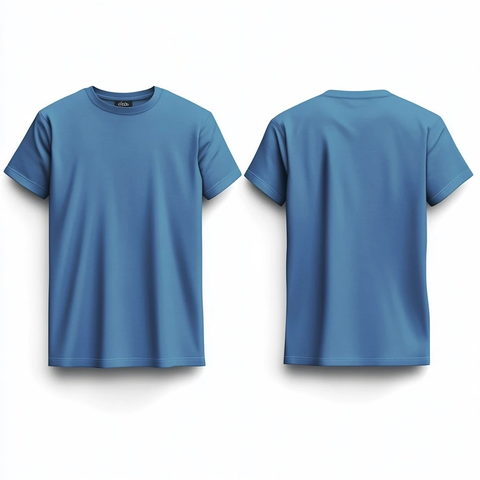 蓝色T恤模板设计图