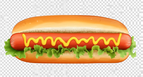 热狗配芥末番茄酱