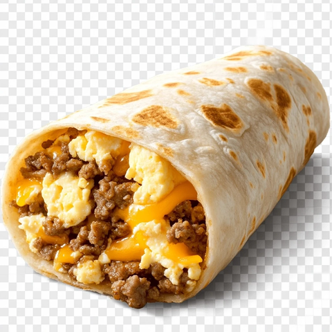 早餐卷饼切半展示