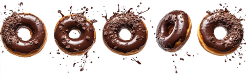 巧克力甜甜圈飞溅