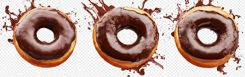 巧克力甜甜圈飞溅