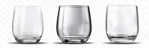 透明玻璃杯不同角度