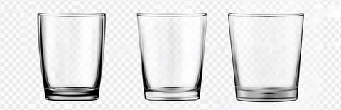 透明玻璃杯不同角度