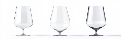 透明玻璃杯不同角度