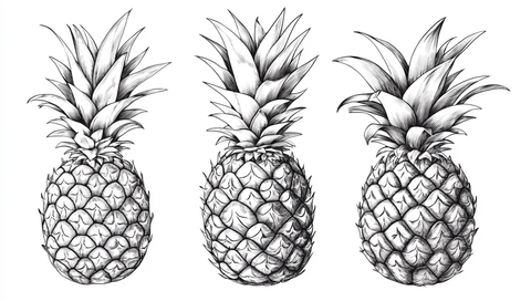 手绘菠萝插图