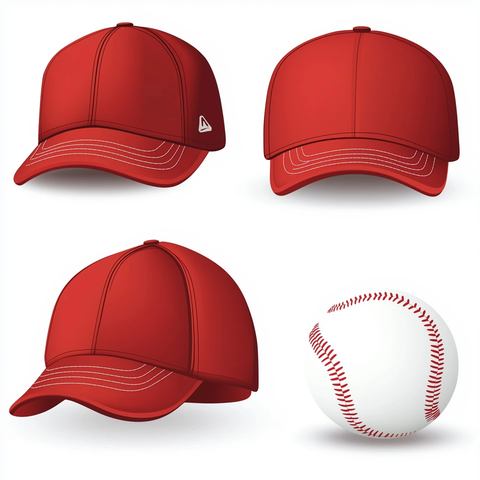 红色棒球帽与白球