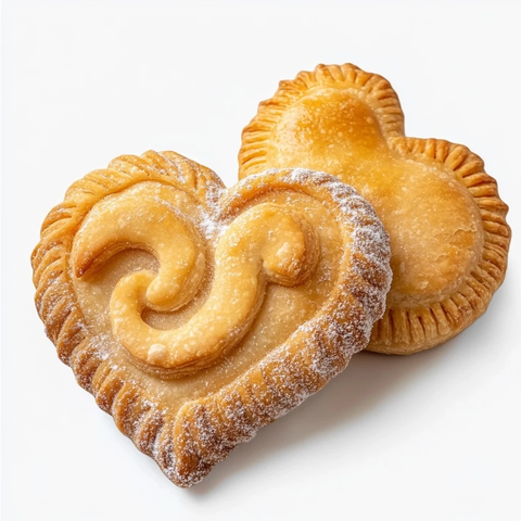 心形糕点与菠萝馅饼