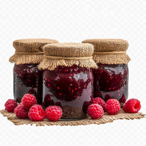 玻璃瓶覆盆子果酱