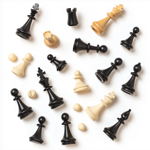 漂浮的象棋棋子