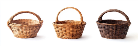 三种不同风格的篮子