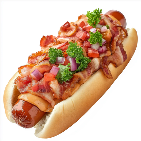 热狗配培根