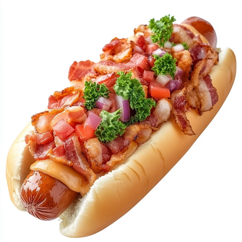 热狗配培根