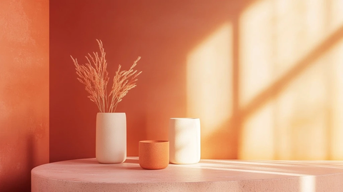 暖橙粉渐变大地色调