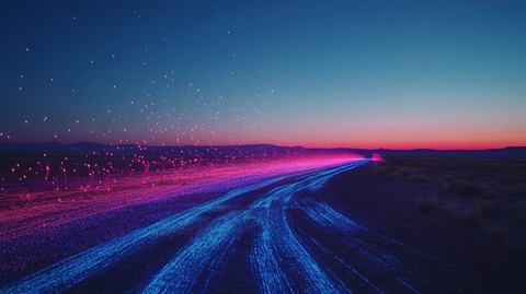 霓虹蓝粉网格线