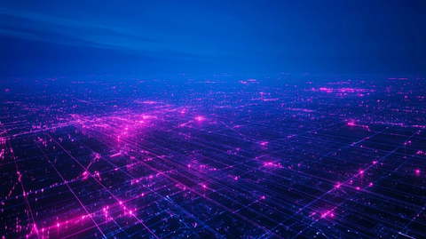 霓虹蓝粉网格线