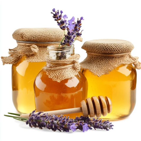 蜂蜜罐与薰衣草花