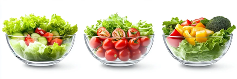 玻璃碗装新鲜蔬菜沙拉