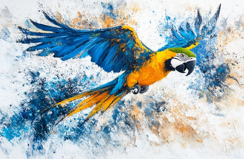 蓝黄鹦鹉飞行
