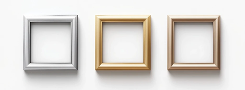 白色背景金色银色相框