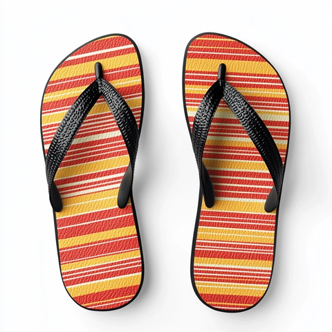 彩色条纹人字拖