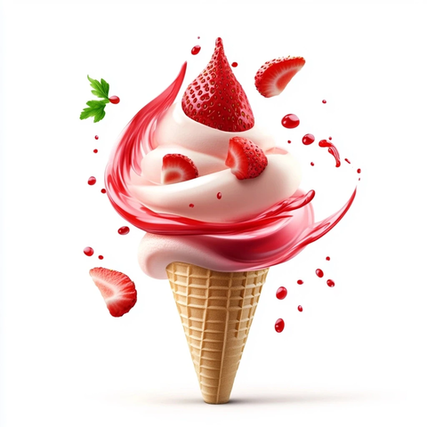 草莓冰淇淋甜筒