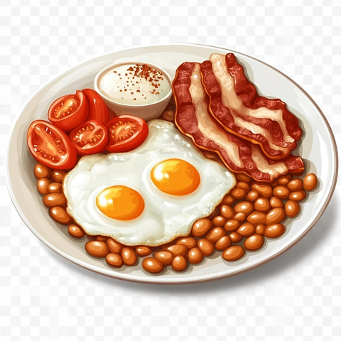 早餐培根鸡蛋豆