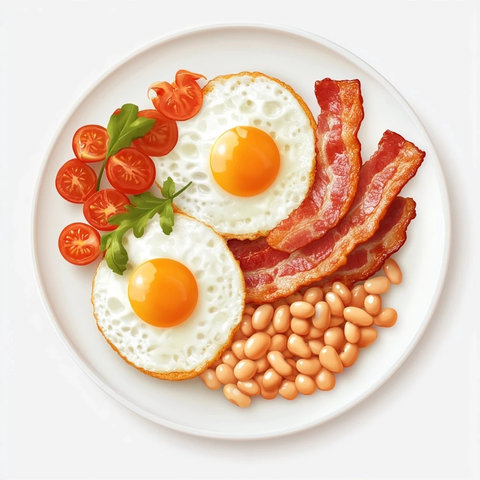 早餐培根鸡蛋豆子