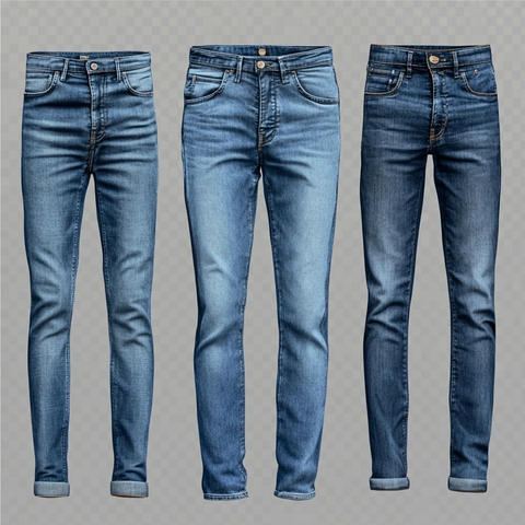 牛仔裤与修身裤剪影