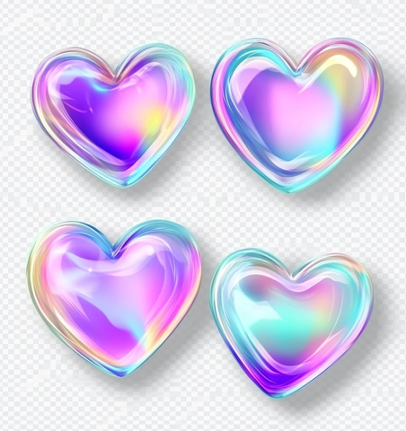 虹彩全息心形图案