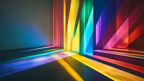 反射光形成多色棱镜形状