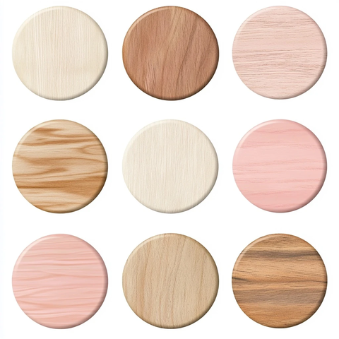 木质圆盘奶油粉色
