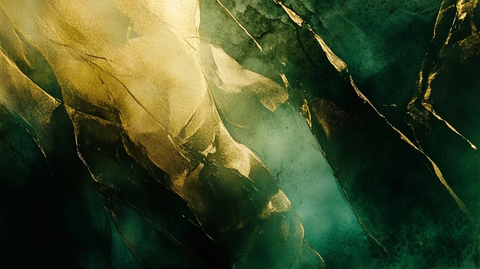 金色光芒穿透抽象形状