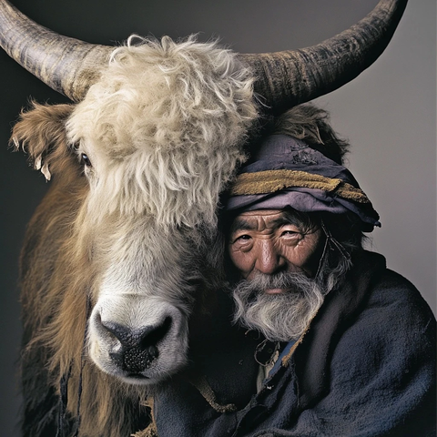 牧民与牦牛
