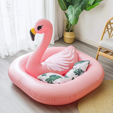 粉色火烈鸟充气浮圈
