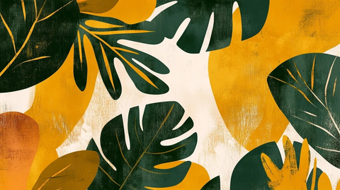 绿叶与黄叶交织