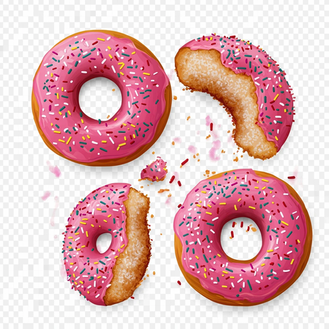 粉色甜甜圈碎块