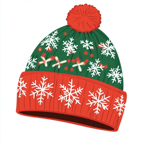 圣诞帽针织帽矢量图