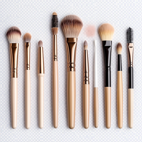 透明背景化妆刷套装