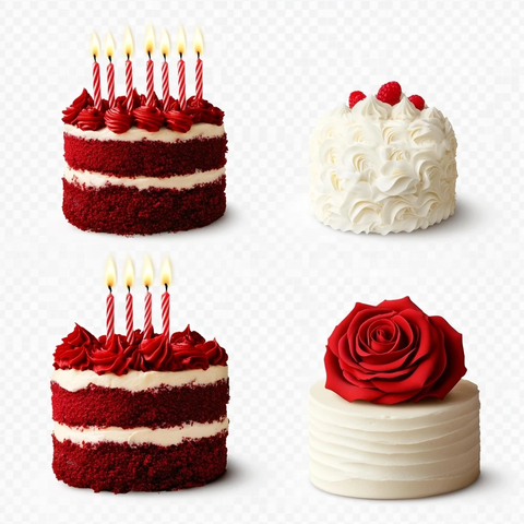 红丝绒蛋糕与玫瑰蛋糕