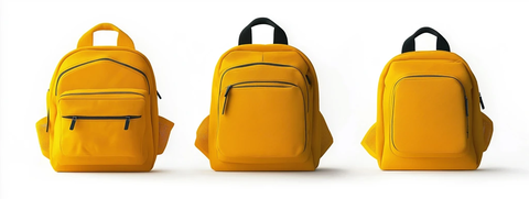 黄色学校背包正面图