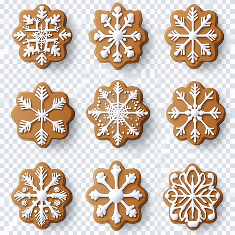 姜饼饼干装饰雪星