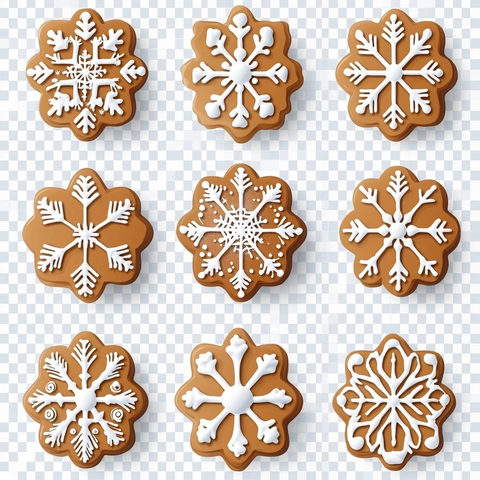 姜饼饼干装饰雪星星