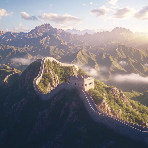 晨雾长城