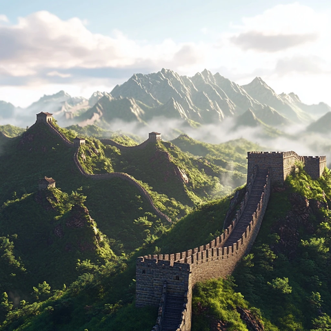云雾缭绕长城