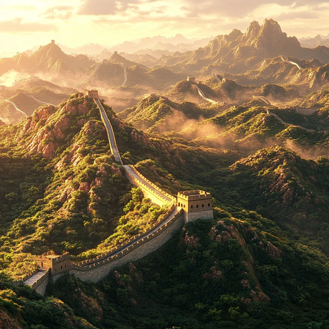 晨光中的长城