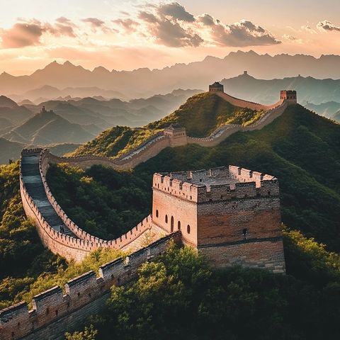 夕照长城