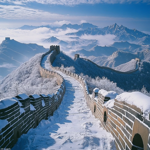 雪覆长城美