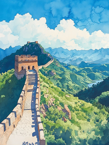 水墨长城